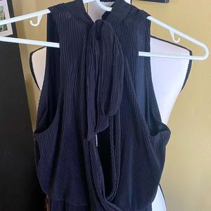 Black striped pant jumpsuit